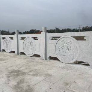 渭南芝麻白河道栏杆 石材栏杆