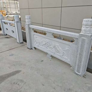 渭南芝麻白河道栏杆 石材栏杆