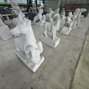 渭南芝麻白雕刻 十二生肖 异形雕刻