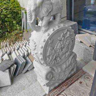 渭南芝麻白抱鼓石 庭院抱鼓石