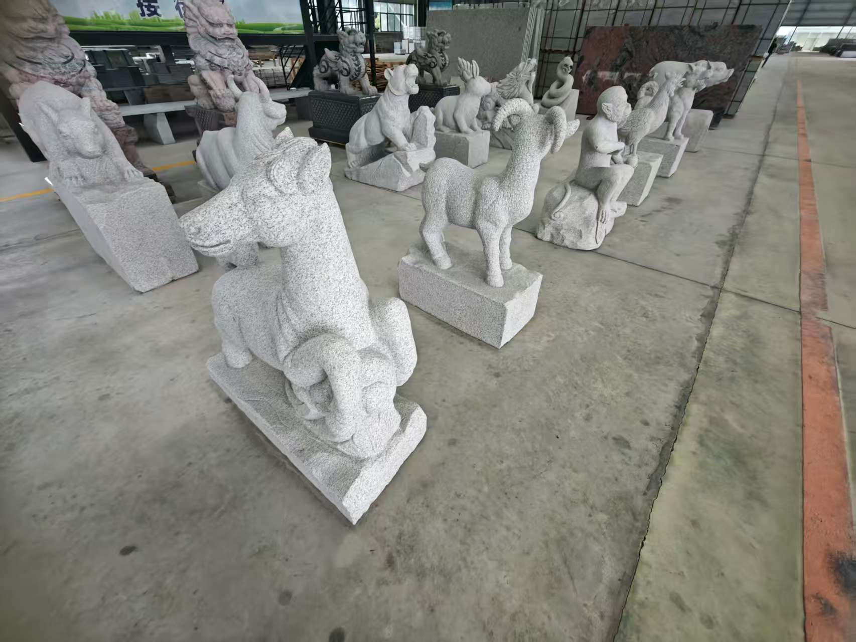 渭南芝麻白雕刻 十二生肖 异形雕刻