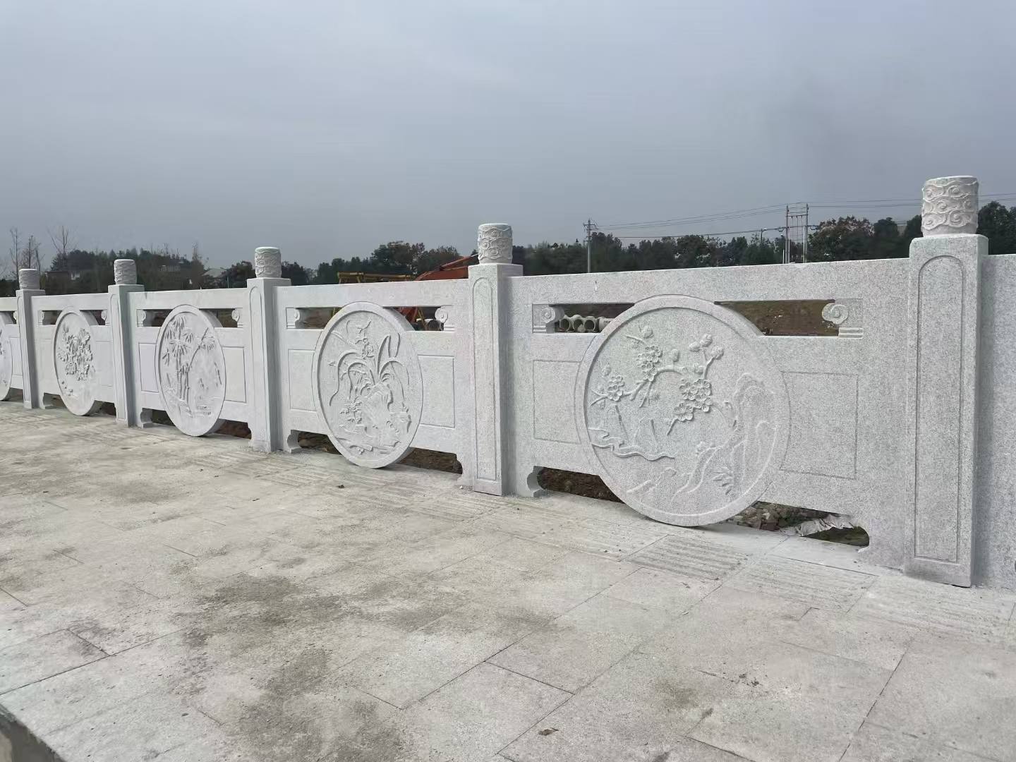 渭南芝麻白河道栏杆 石材栏杆