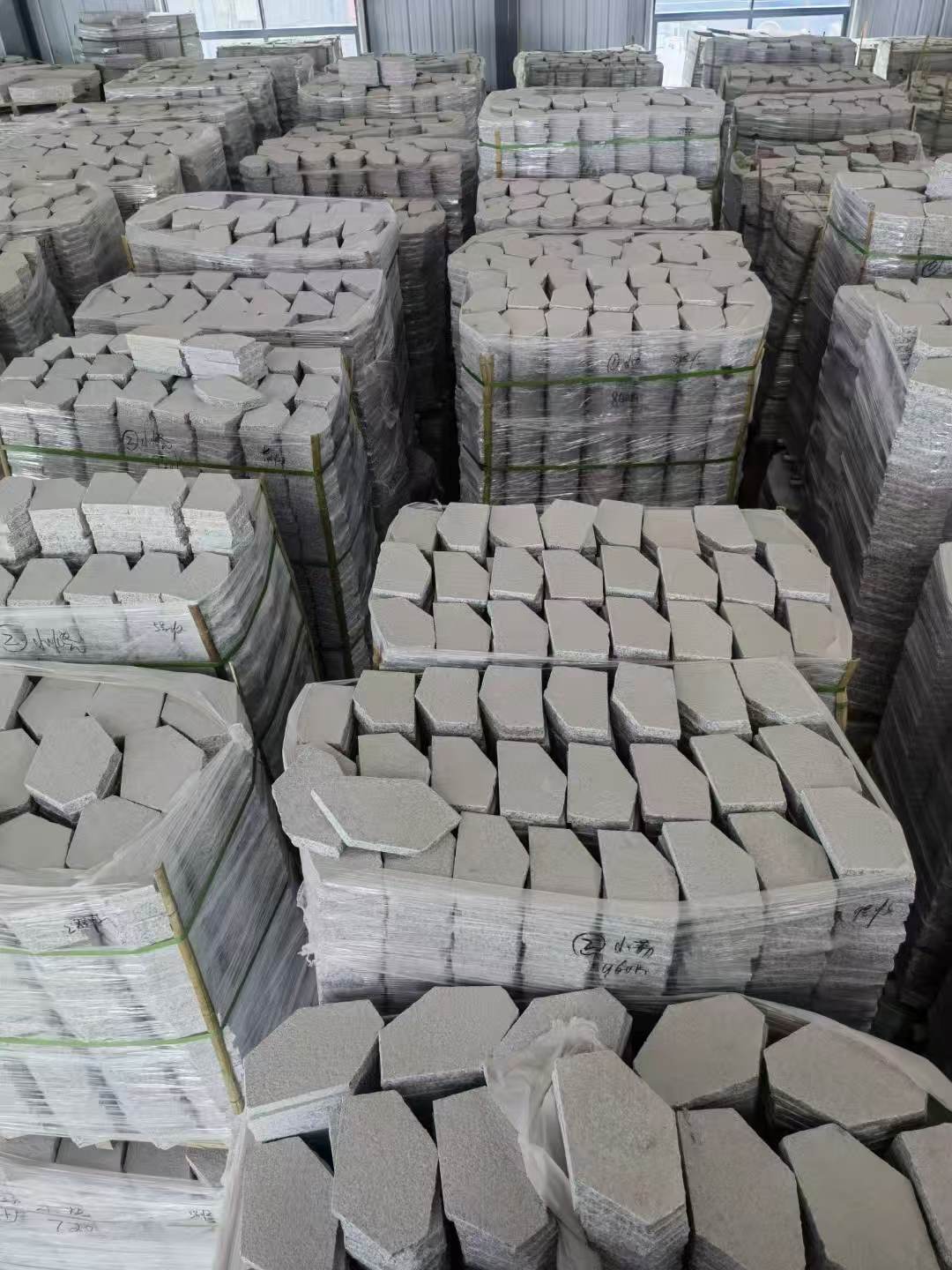 渭南芝麻白石材冰裂纹，碎拼。