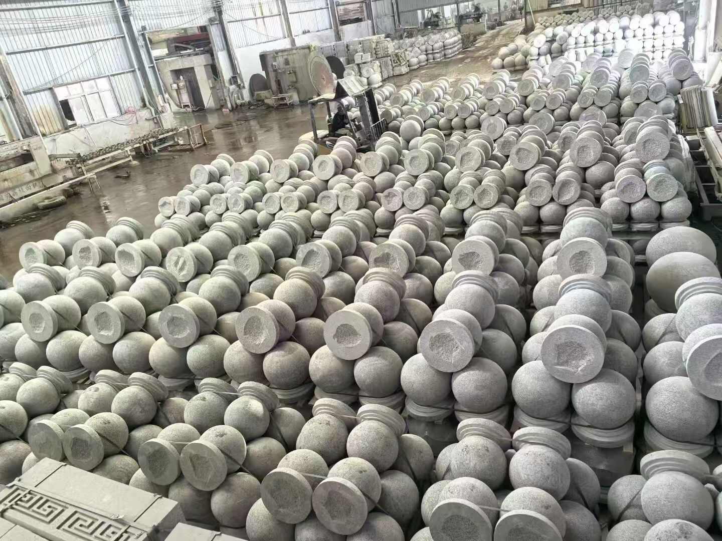 渭南芝麻白圆球 石球 挡车球